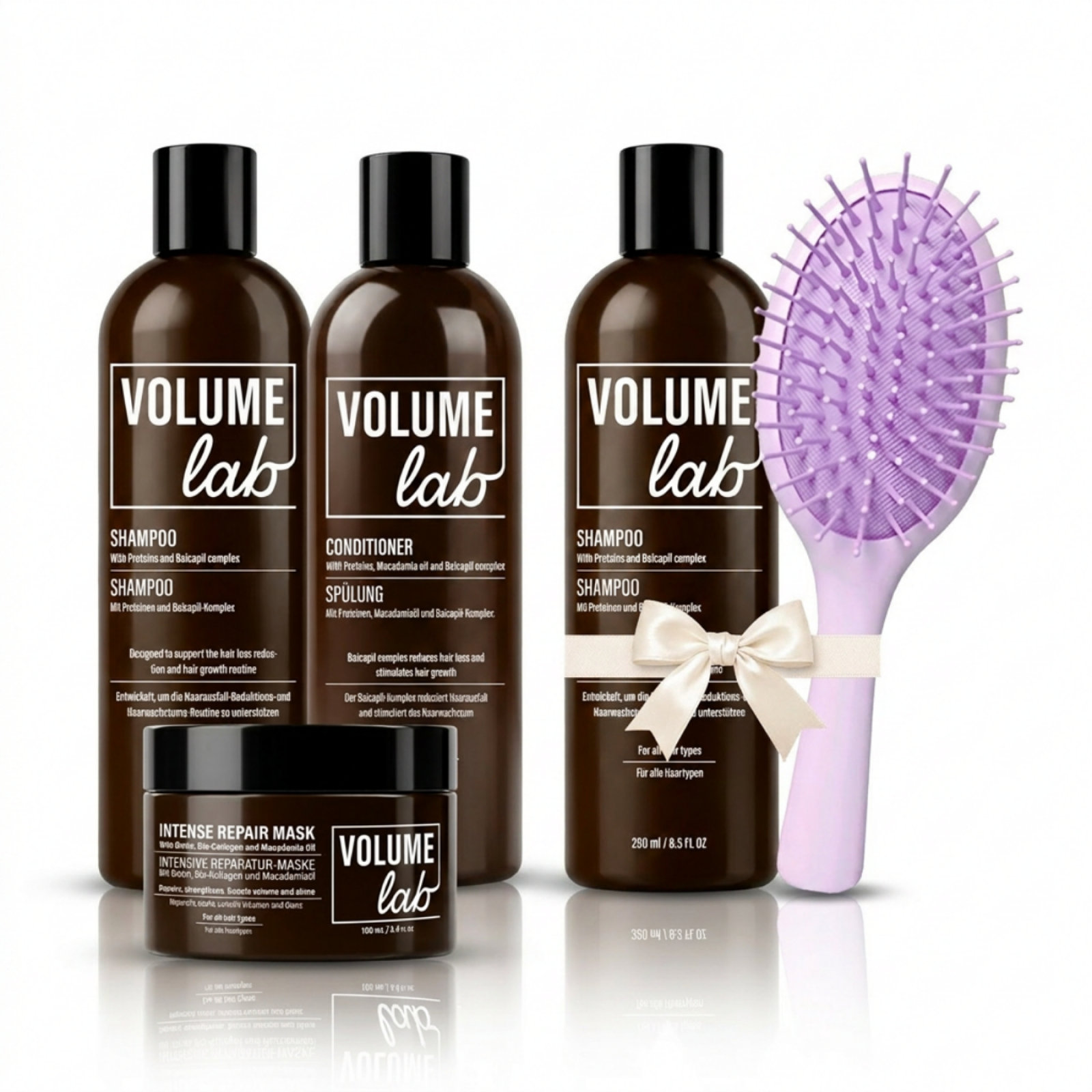 Volume Lab hajápolási szett: sampon, balzsam és hajmaszk + ajándék sampon és hajkefe! Volume Lab hajápolási szett: sampon, balzsam és hajmaszk + ajándék sampon és hajkefe!
