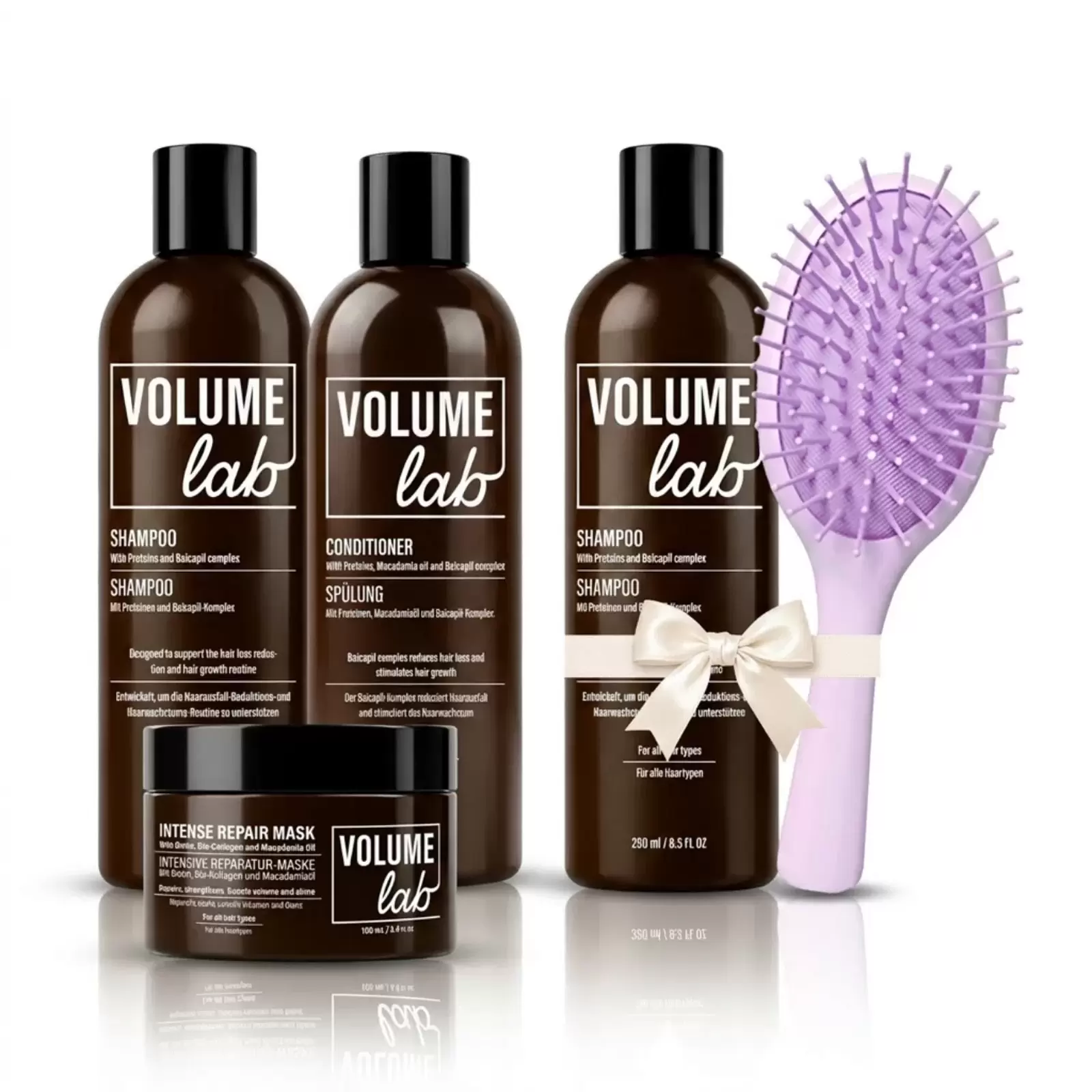 Volume Lab hajápolási szett: sampon, balzsam és hajmaszk + ajándék sampon és hajkefe! Volume Lab hajápolási szett: sampon, balzsam és hajmaszk + ajándék sampon és hajkefe!